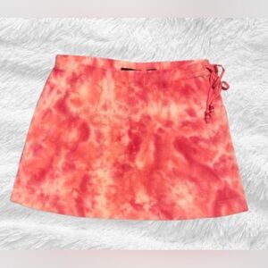 Express Tie Dye Terry Cloth Mini Skirt, Pink, size M